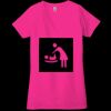 Ladies' Jersey Short-Sleeve Deep V-Neck T-Shirt Thumbnail