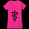 Ladies' Jersey Short-Sleeve Deep V-Neck T-Shirt Thumbnail