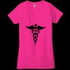 Ladies' Jersey Short-Sleeve Deep V-Neck T-Shirt Thumbnail