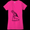 Ladies' Jersey Short-Sleeve Deep V-Neck T-Shirt Thumbnail